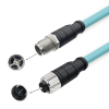 M12 8-poliger X-Code-Stecker auf Buchse, hochflexibles Cat7-Industrie-Ethernet-Twisted-Pair-Kabel, PVC-Abschirmung 1m