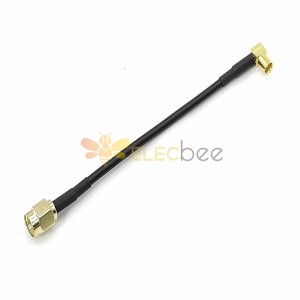 MCX Female Connector Right Angle Assembly to SMA Straight Male