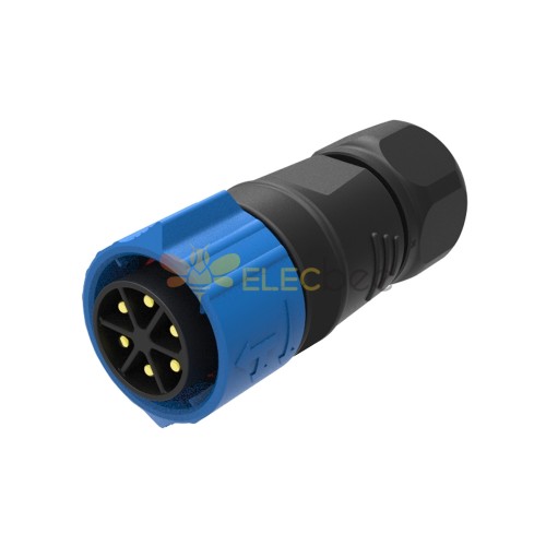 Conector wireable de campo de travamento automático m25 plugue macho reto de 6 pinos para cabo 24awg