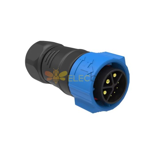 M25 conector wireable de campo de travamento automático, plugue macho reto de 12 pinos para cabo 24awg