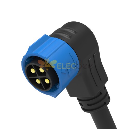 M25 self-locking Molded Cable Connector 2pin Right Angled Male Plug for cable AWG24