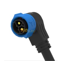 M25 self-locking Molded Cable Connector 4pin Right Angled Male Plug for cable AWG24