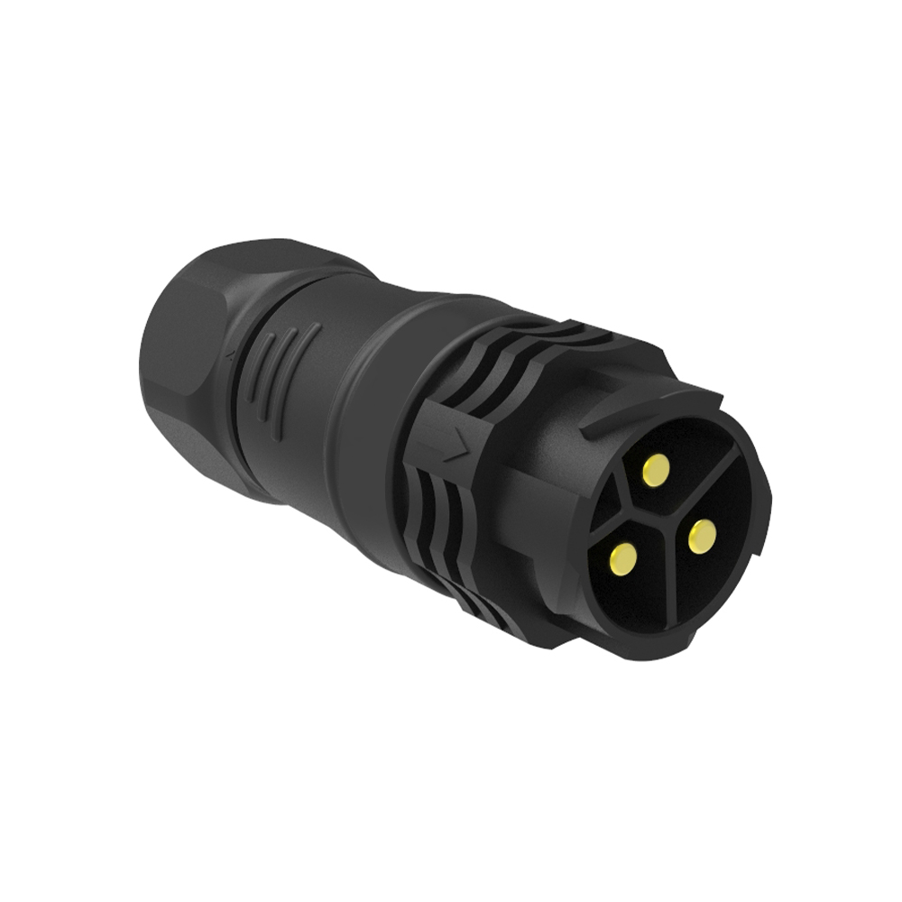 M25 self-locking Field Wireable Connector 3pin Straight Female Plug for cable AWG24