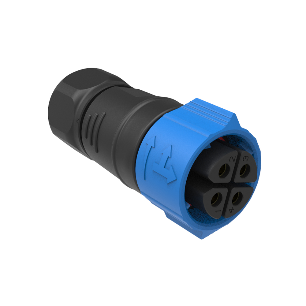 M25 self-locking Field Wireable Connector 4pin Straight Male Plug for cable AWG24