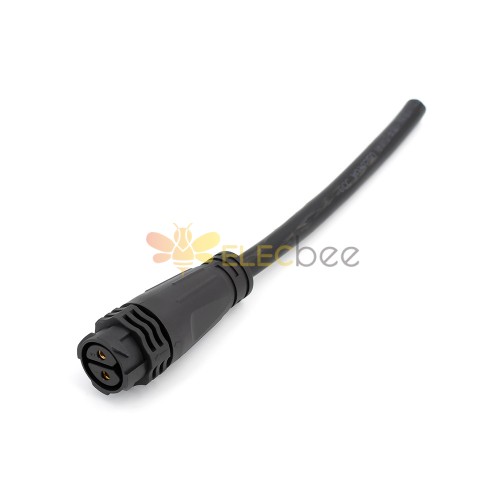 M25 self-locking Molded Cable Connector 2pin Straight Female Plug for cable AWG24