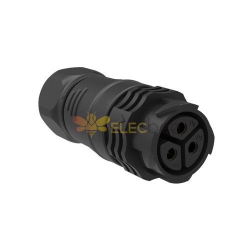 Conector wireable de campo de travamento automático m25 plugue fêmea reto de 3 pinos para cabo awg24