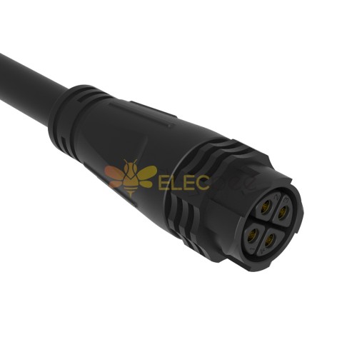 M25 self-locking Molded Cable Connector 4pin Straight Female Plug for cable AWG24