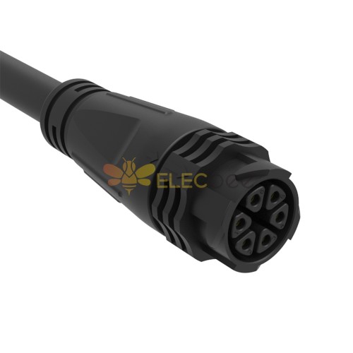 M25 self-locking Molded Cable Connector 6pin Straight Female Plug for cable AWG24