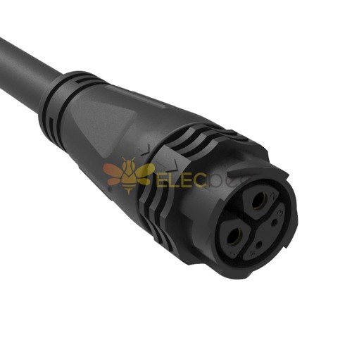 M25 self-locking Molded Cable Connector 4pin Straight Female Plug for cable AWG24