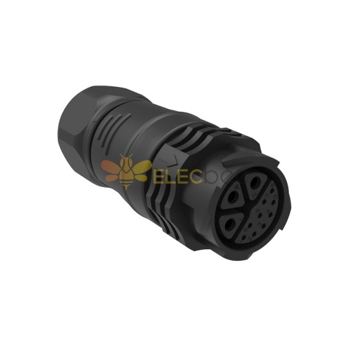 M25 conector wireable de campo de travamento automático 12 pinos plugue fêmea reto para cabo AWG24