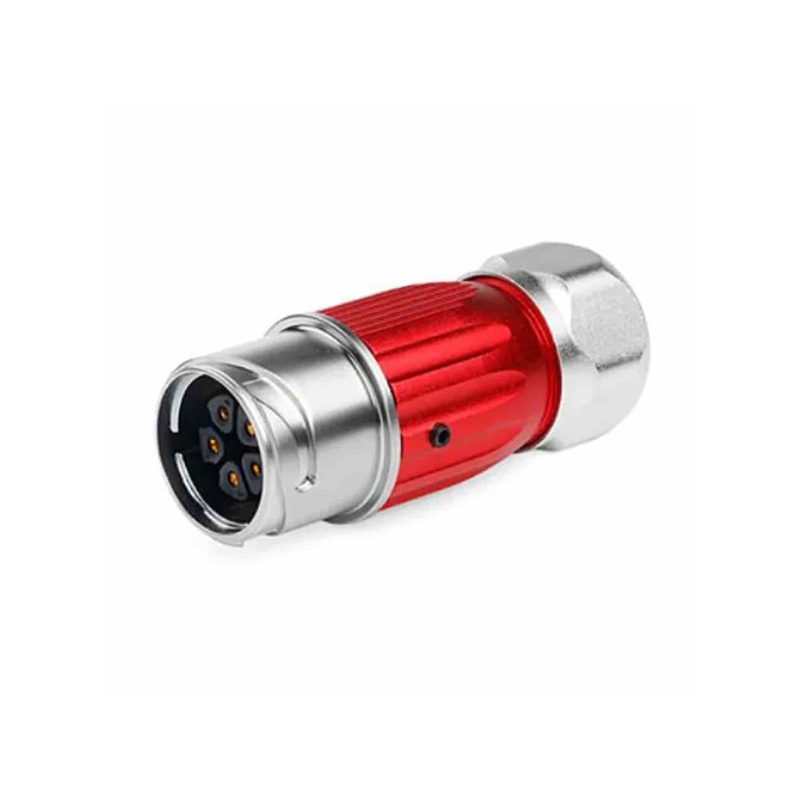 DH-20 power connector M20 5-pin male plug 500 V 12 A IP67 with barrier