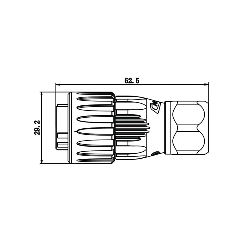 DH-20 power connector M20 5-pin male plug 500 V 12 A IP67