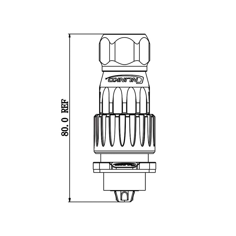 DH-20 power connector M20 5-pin male plug 500 V 12 A IP67