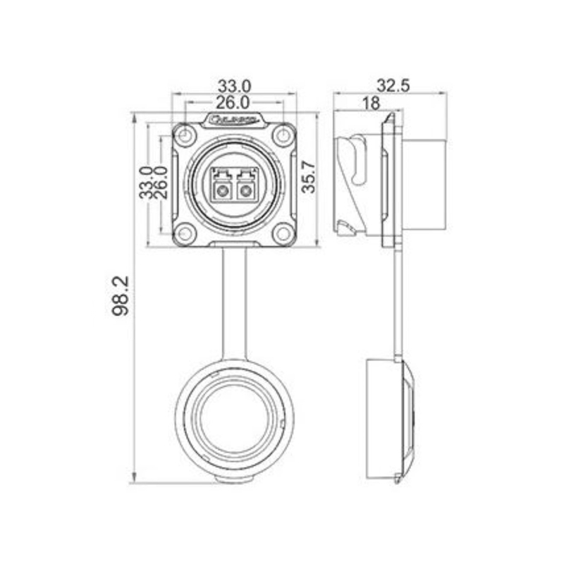 DH-24 Fiber LC fiber chassis connector IP67