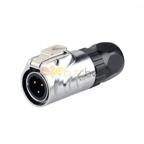 LP-12 power connector metal M12 3-pin male max. 125 V 5 A IPX8