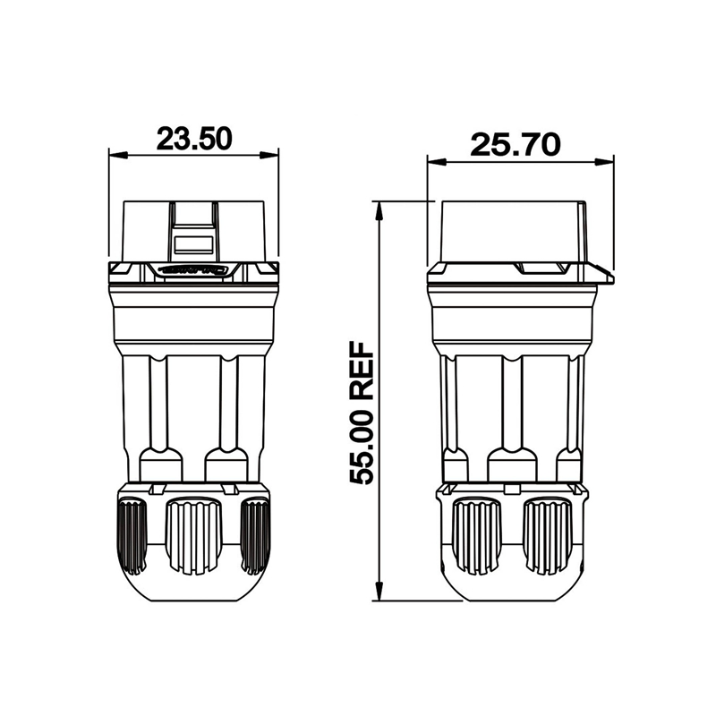 LP-16 power connector M16 4-pin female max. 400 V 10 A IPX8