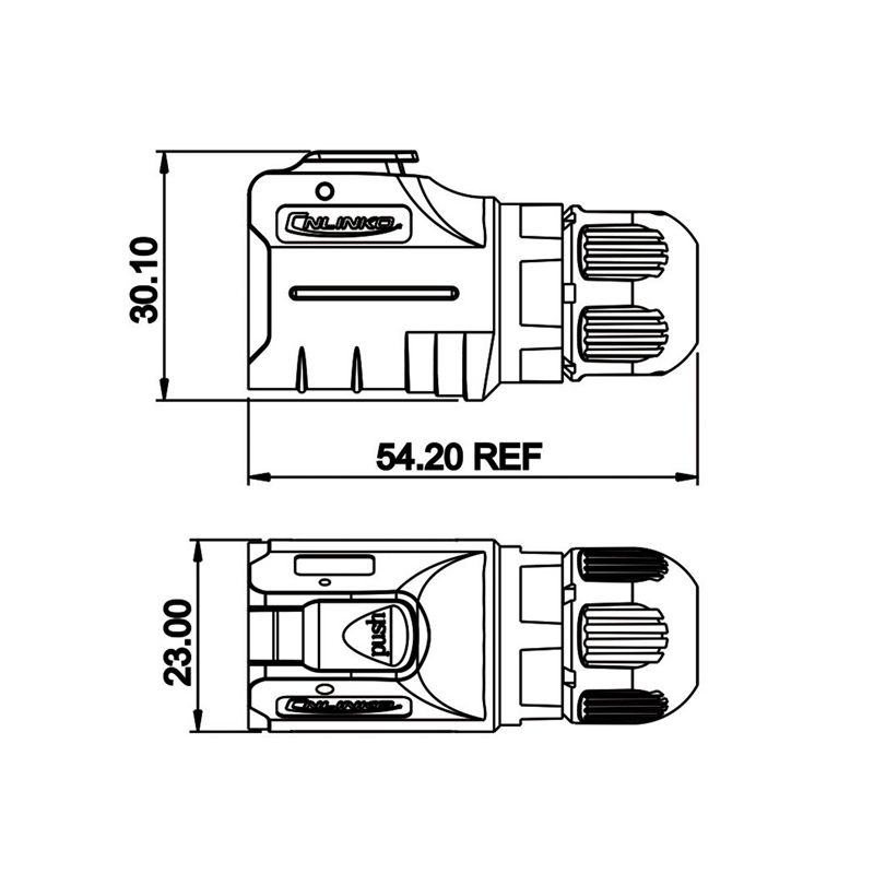 LP-16 power connector M16 2-pin female max. 400 V 10 A IPX8