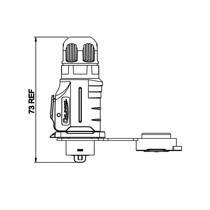 LP-16 power connector M16 2-pin female max. 400 V 10 A IPX8