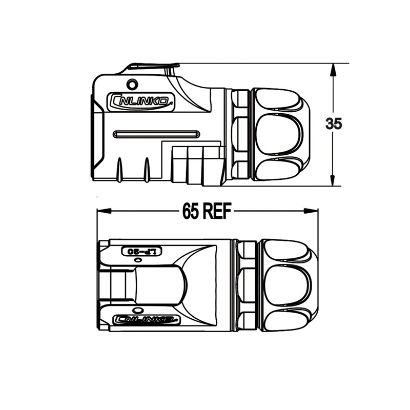 LP-20 power connector M20 5-pin male plug 500 V 12 A IPX8