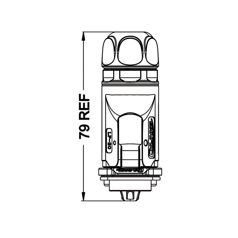 LP-20 power connector M20 5-pin male plug 500 V 12 A IPX8