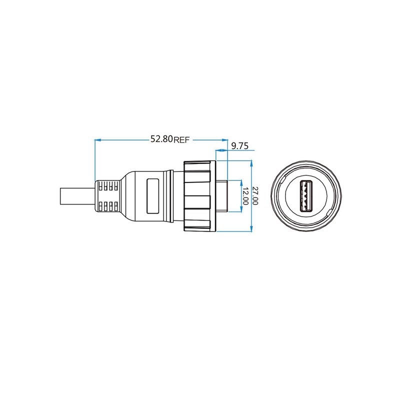 YU-Data USB 3.0 Cable Typ A male to Typ A male 1 m IP67