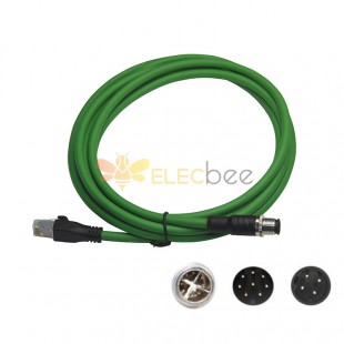 Industrial Automation Fieldbus M12 Male to Male RJ45 Ethernet Cable, Elecbee Profinet Cable System for Field Services