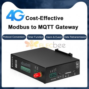 Modbus RTU to MQTT Converter 4G LTE Cellular Industrial IoT Gateway for RS485 RS232 Smart Meters Data Logger Serial to 4G EB-BL100