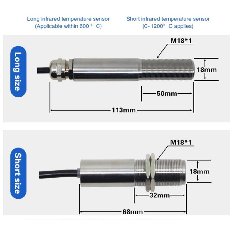 Berührungsloser Temperatursender Industrieller Infrarot-Temperatursensor Anti-Interferenz-Infrarot-Sensorsonde 4-20-mA-Sensor