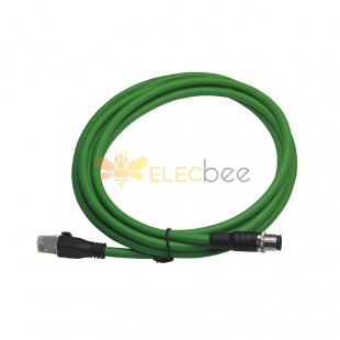 Profinet Cable for Elecbee M12 Male to RJ45 Male, M12 Female to RJ45 Male, M12 Male to M12 Male, Gigabit Network CAT5e 22 to 30 Awg