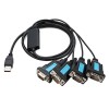 USB-auf-RS232-Seriell-Port-Computer-Adapterkabel, ein angetriebenes vier DB9-Pin-Stecker-Schnittstellen-Drucker-Verbindungskabel