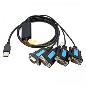 USB-auf-RS232-Seriell-Port-Computer-Adapterkabel, ein angetriebenes vier DB9-Pin-Stecker-Schnittstellen-Drucker-Verbindungskabel