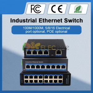 PoE-Switch, Ethernet-Switch, Gigabit-Industrie-Switches, abgeschirmte Ports, lüfterloser Erweiterungs- und Prioritätsmodus