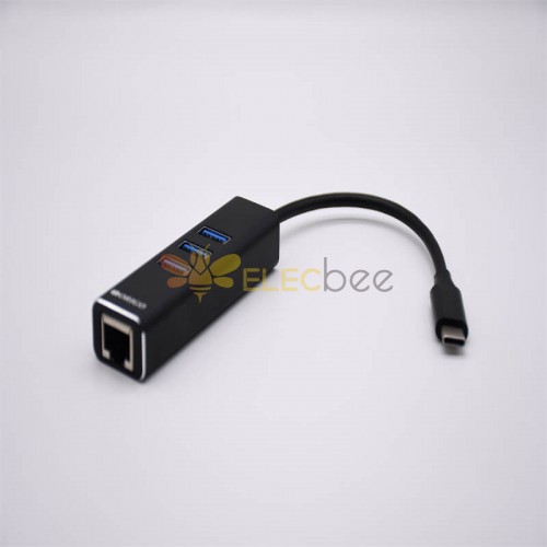 Estación de acoplamiento TYPE-C 4 en 1 a puerto USB3.0 a RJ45 Gigabit Ethernet