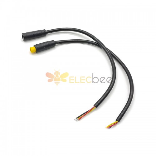 M6 Yellow Rubber Core 3Pin Male And Female Connector IP67 Nylon White Waterproof 0.2M Length 3*0.2㎜² Cable For LED