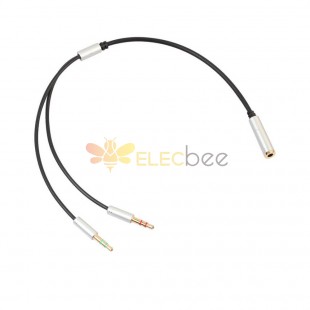 Cable adaptador de auriculares de 3,5 mm macho dual a hembra de 3,5 mm 0,3 M