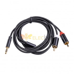 3.5mm 남성 2RCA 남성 오디오 케이블 스테레오 RCA 케이블 Hifi 오디오 케이블 Aux RCA 잭 Y 분배기 1M