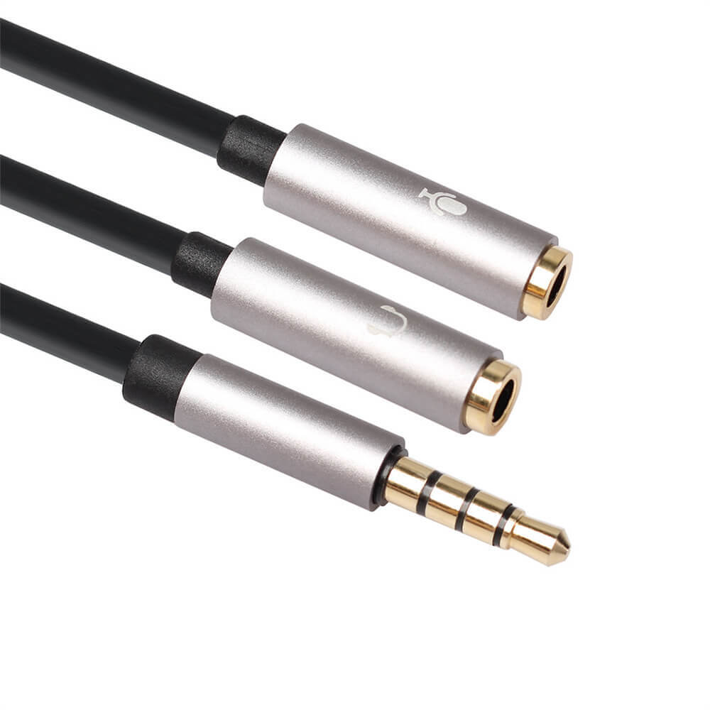帶識別電阻CTIA標準3.5mm一公轉二母iphoen手機耳機麥克風分線器0.2M