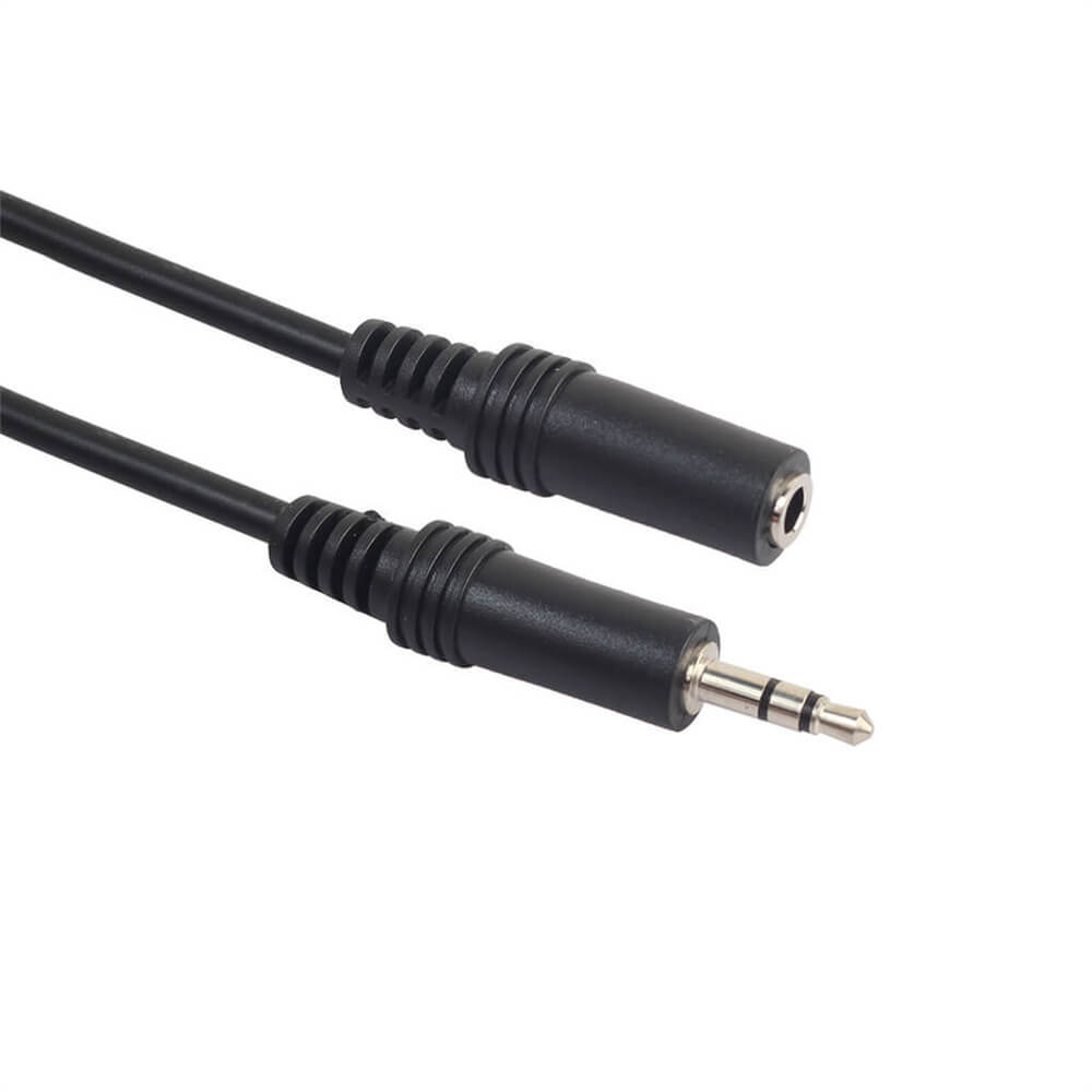 全铜黑色PVC线3.5mm公对母手机电脑音频延长线1米