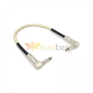 Accesorios para instrumentos musicales, Cable de guitarra antiruido, Cable en ángulo de 6,35mm macho a Cable macho en ángulo de 6,35mm, 0,3 M