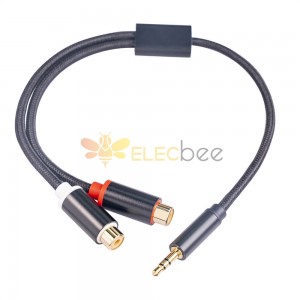 30CM 3.5MM Stereo Male To 2RCA Female Audio Cable