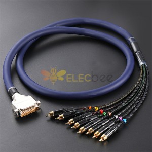 D-SUB 25 Pin DB25 Male To 8 X RCA Male Audio Studio Cable