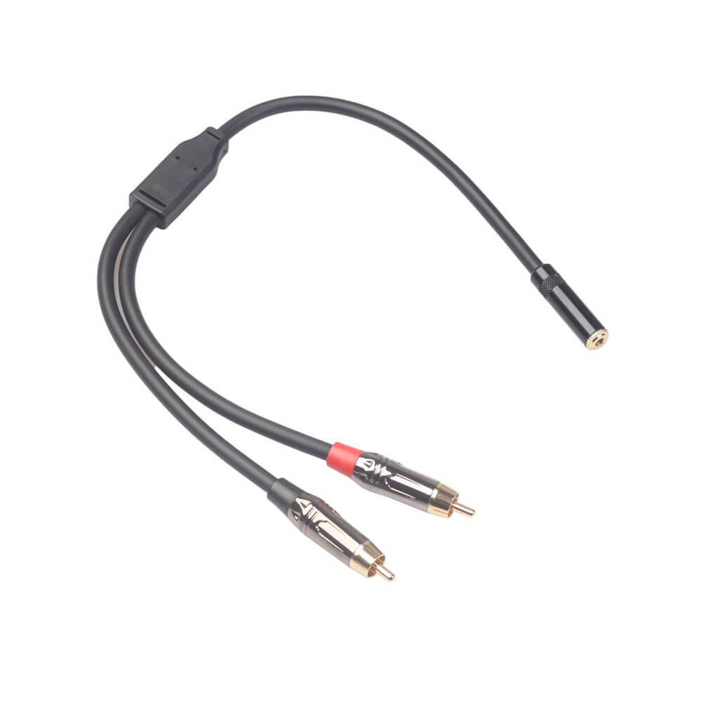 RCA Cable 0.3M 3.5Mm Female Stereo Audio Cable To 2RCA Male Socket Y Adapter For Dvd Amplifiers