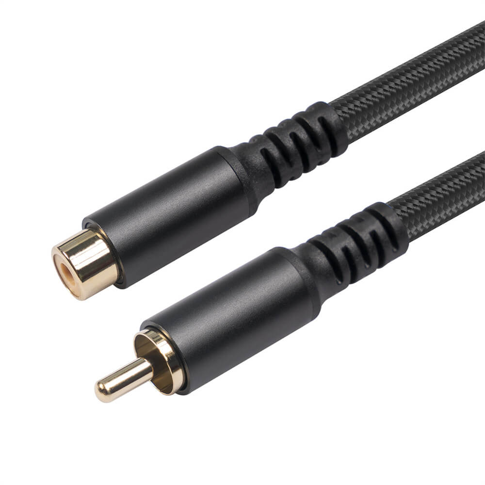 Cable de extensión de conector RCA macho a hembra 1 RCA a 1 RCA Cable de extensión coaxial de audio negro 1,8 M