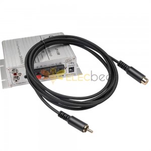 Cabo de extensão de conector RCA macho para fêmea 1 RCA para 1 cabo de extensão coaxial de áudio RCA preto 1,8 m