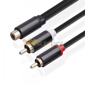 Connecteur adaptateur RCA Y 1 câble d'extension RCA femelle à 2 mâles pour caisson de basses 0.3M