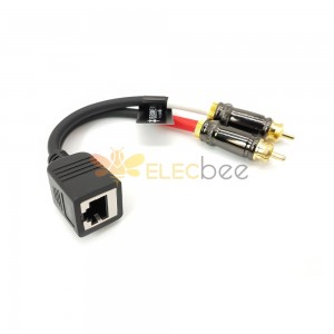 RJ45 母头转双 RCA 公头适配器电缆 0.25M 适用于 Axia