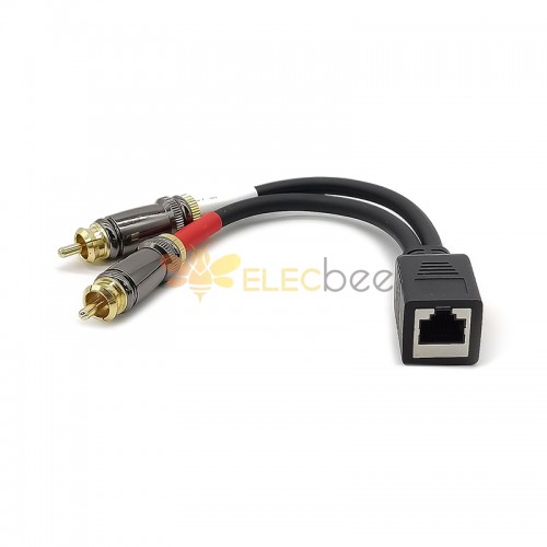 Câble adaptateur RJ45 femelle vers double RCA mâle 0,25 m pour Axia