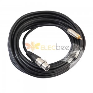 Cabo de metal mono XLR macho para fêmea 6,35 para cabo de guitarra 1M