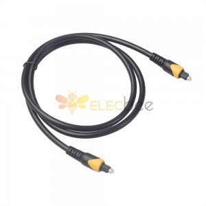 Yellow And Black Pair Color Mode Spdif Toslink Fiber Decoder Tv Square Port Fiber Optic Audio Cable 1 Meter