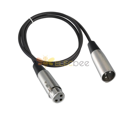 XLR Cables Metal Pins Male To Female 3 Pin Cable Extension Microphone Audio  1M